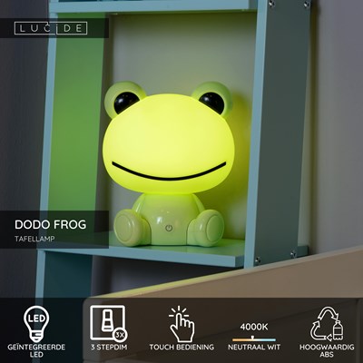 Lucide DODO FROG - Tafellamp Kinderkamer - LED 3 StepDim - 3x3W 4000K - Groen